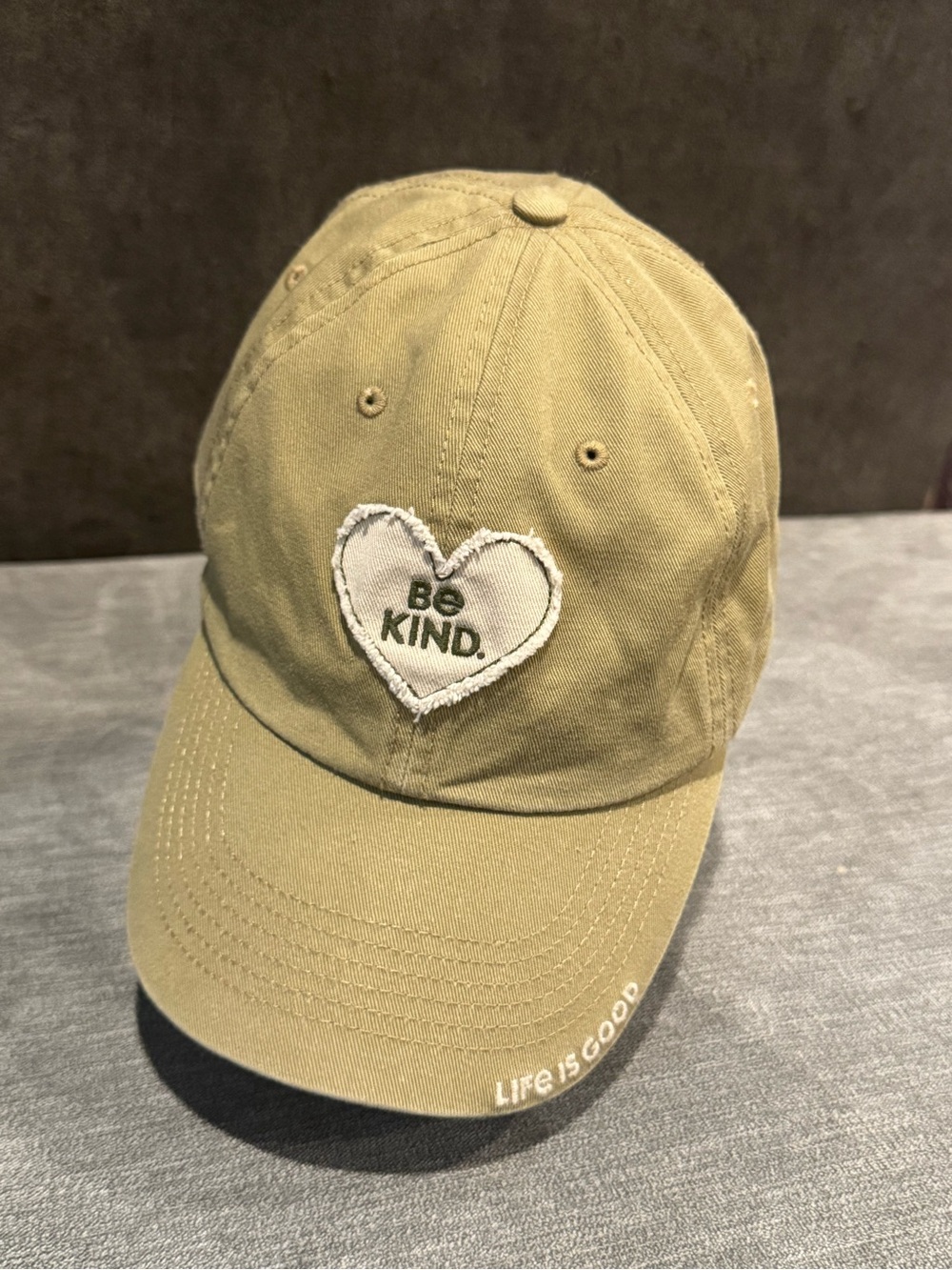 Life is Good 'Be Kind' Olive Green Snapback Baseball Cap